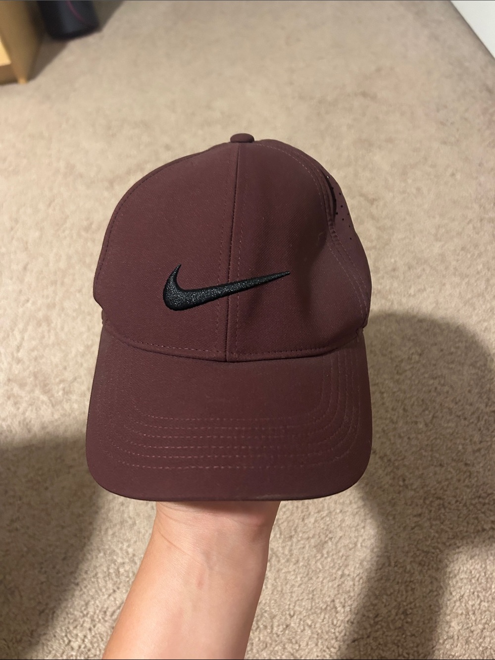 Nike Maroon Cap with Black Swoosh